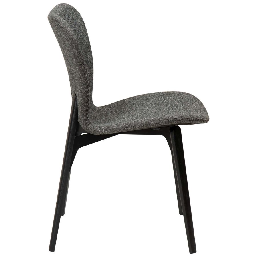 DAN-FORM Paragon spisebordsstol - gr bouclé stof og sort asketr
