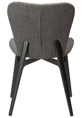 DAN-FORM Paragon spisebordsstol - gr bouclé stof og sort asketr