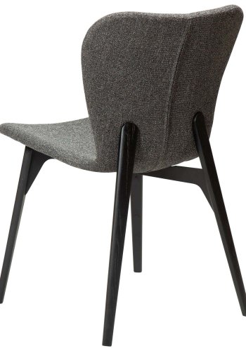 DAN-FORM Paragon spisebordsstol - gr bouclé stof og sort asketr