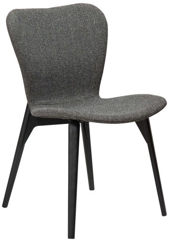 DAN-FORM Paragon spisebordsstol - gr bouclé stof og sort asketr