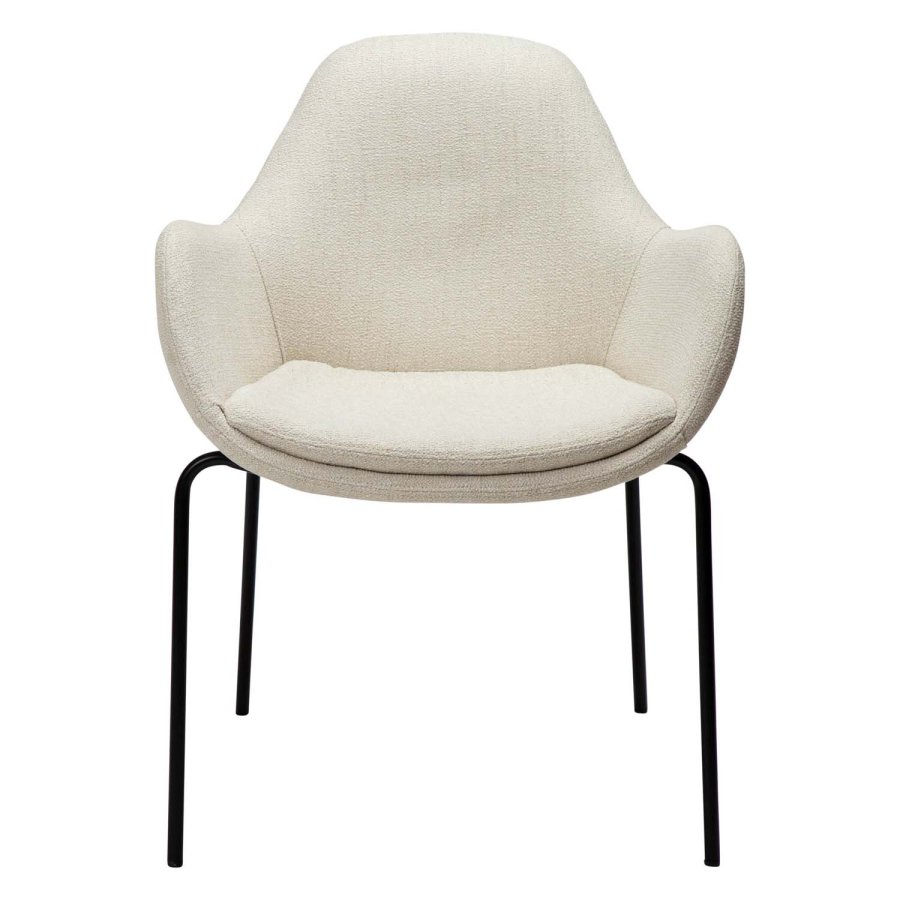 DAN-FORM Zimmer lnestol - beige bouclé stof og sort stl