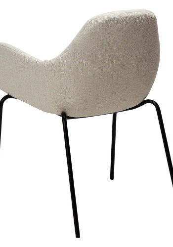 DAN-FORM Zimmer lnestol - beige bouclé stof og sort stl