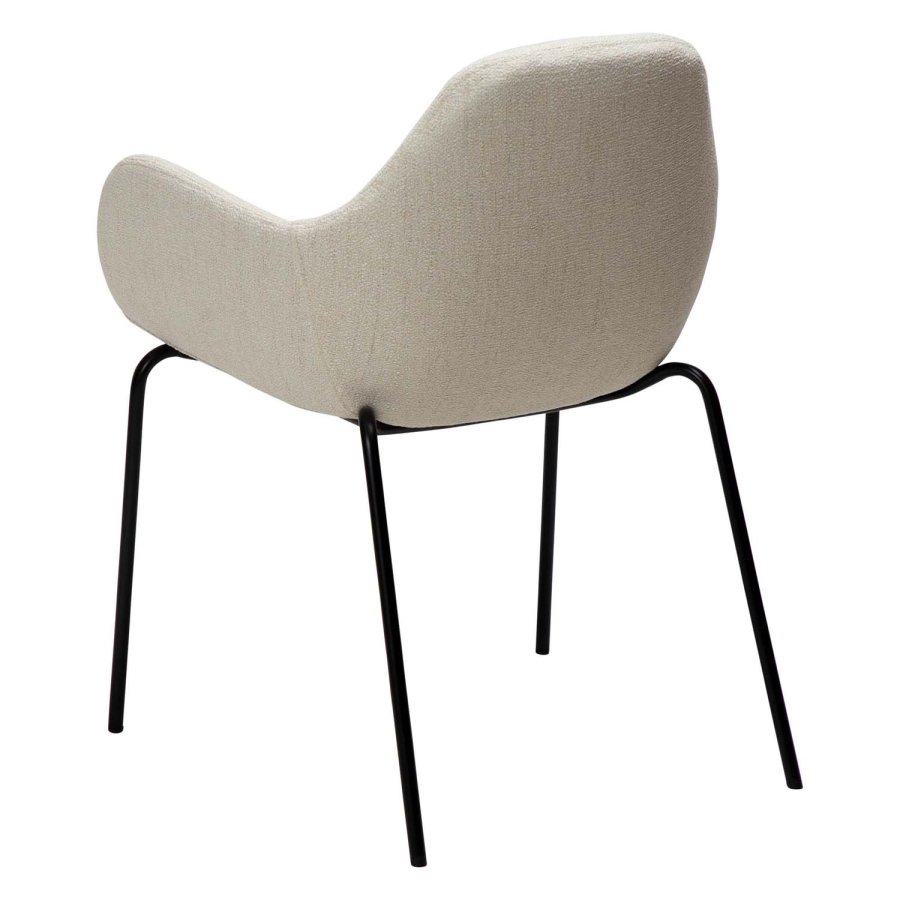 DAN-FORM Zimmer lnestol - beige bouclé stof og sort stl