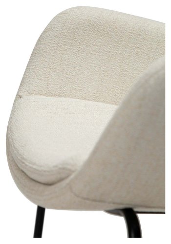 DAN-FORM Zimmer lnestol - beige bouclé stof og sort stl