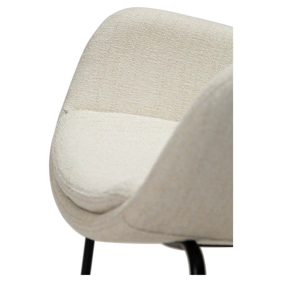DAN-FORM Zimmer lnestol - beige bouclé stof og sort stl