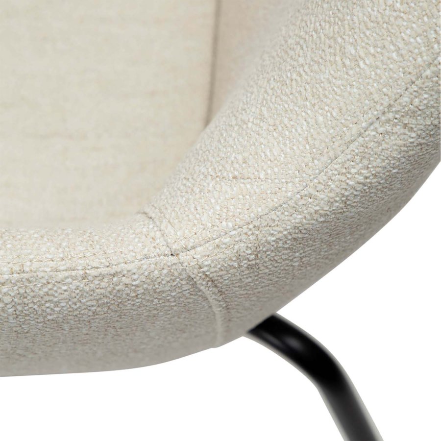 DAN-FORM Zimmer lnestol - beige bouclé stof og sort stl