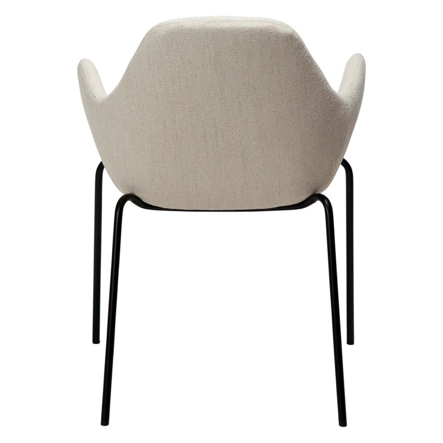 DAN-FORM Zimmer lnestol - beige bouclé stof og sort stl