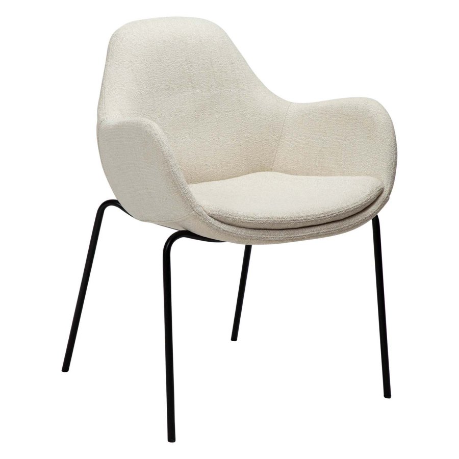 DAN-FORM Zimmer lnestol - beige bouclé stof og sort stl