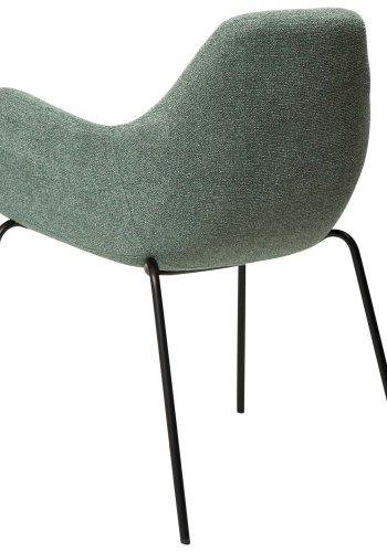 DAN-FORM Zimmer lnestol - grn bouclé stof og sort stl