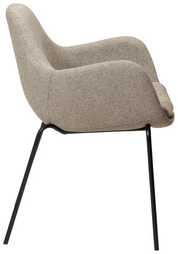 DAN-FORM Zimmer lnestol - brun bouclé stof og sort stl