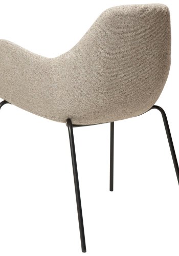 DAN-FORM Zimmer lnestol - brun bouclé stof og sort stl