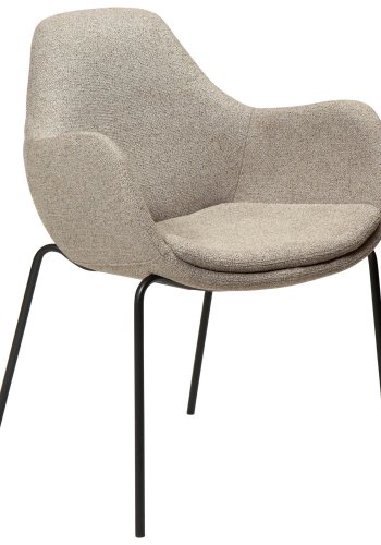 DAN-FORM Zimmer lnestol - brun bouclé stof og sort stl
