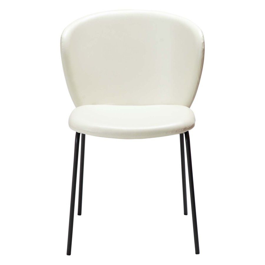 DAN-FORM Stay spisebordsstol - knoglehvid kunstlder og sort stl