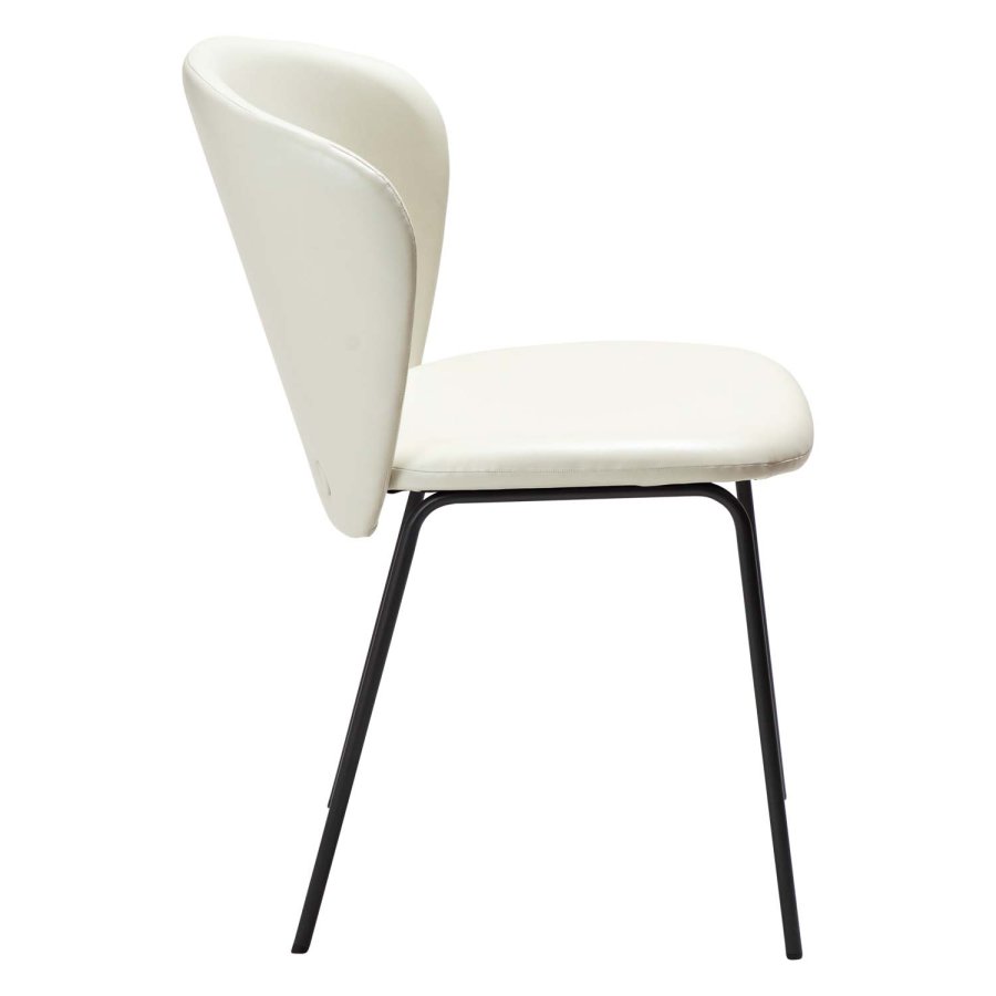 DAN-FORM Stay spisebordsstol - knoglehvid kunstlder og sort stl
