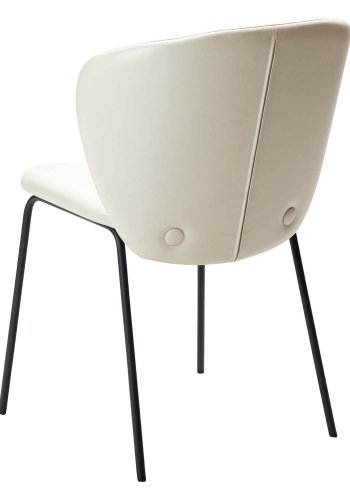 DAN-FORM Stay spisebordsstol - knoglehvid kunstlder og sort stl