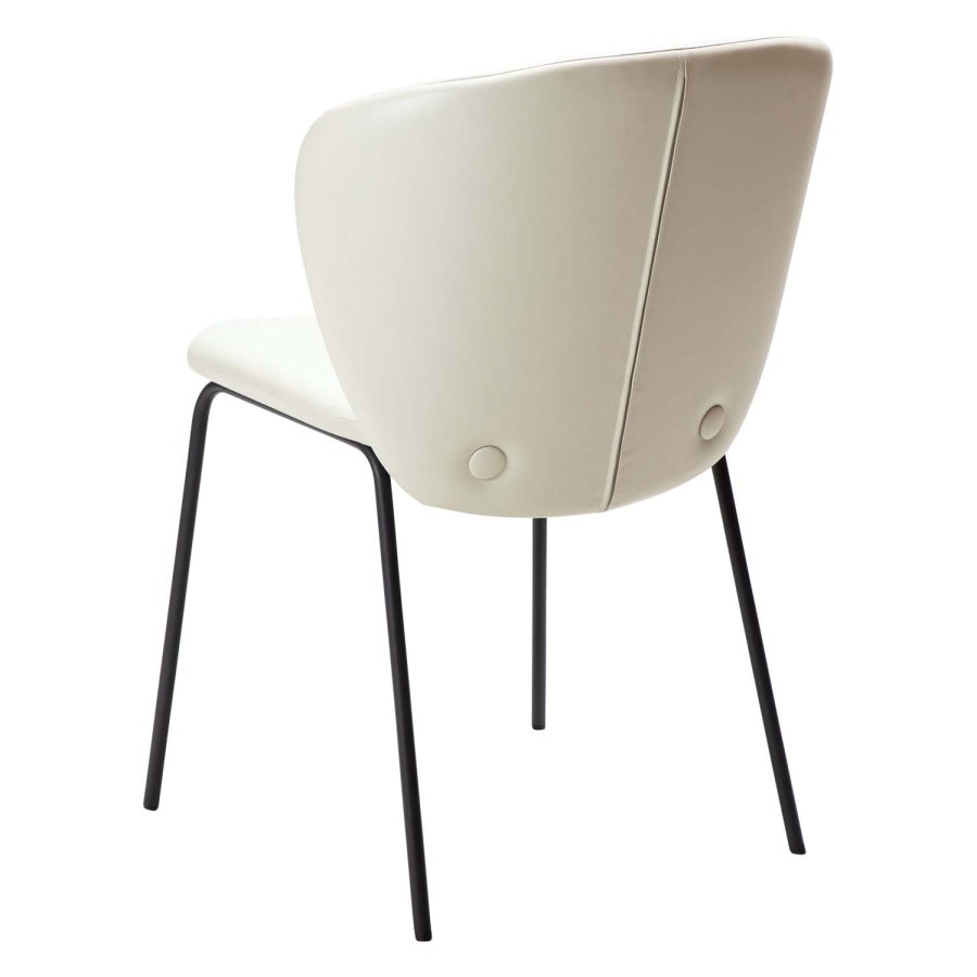 DAN-FORM Stay spisebordsstol - knoglehvid kunstlder og sort stl