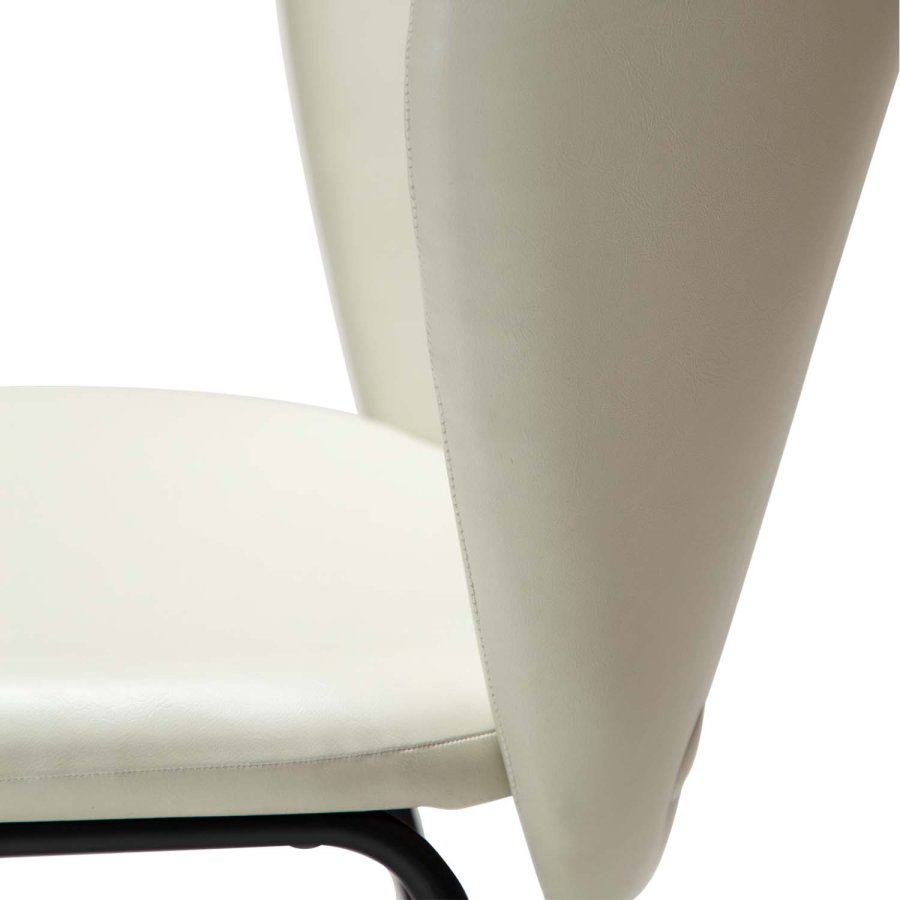 DAN-FORM Stay spisebordsstol - knoglehvid kunstlder og sort stl