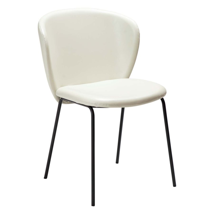 DAN-FORM Stay spisebordsstol - knoglehvid kunstlder og sort stl