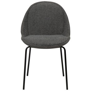 DAN-FORM Arch spisebordsstol - gr bouclé stof og sort stl