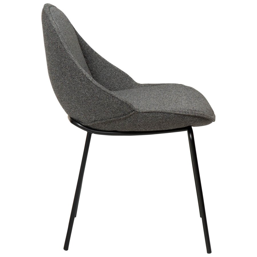 DAN-FORM Arch spisebordsstol - gr bouclé stof og sort stl