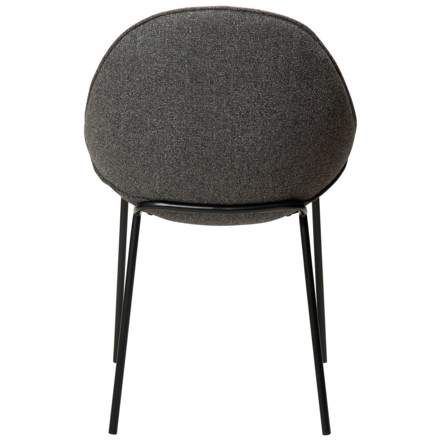 DAN-FORM Arch spisebordsstol - gr bouclé stof og sort stl