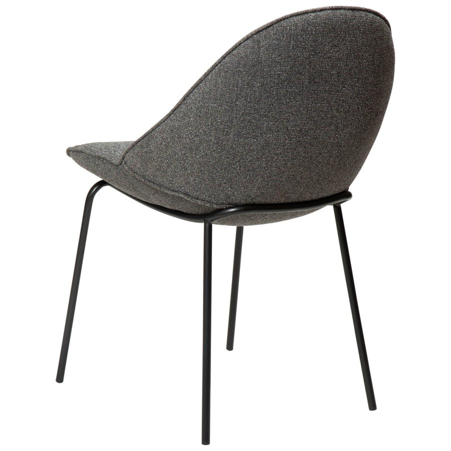 DAN-FORM Arch spisebordsstol - gr bouclé stof og sort stl