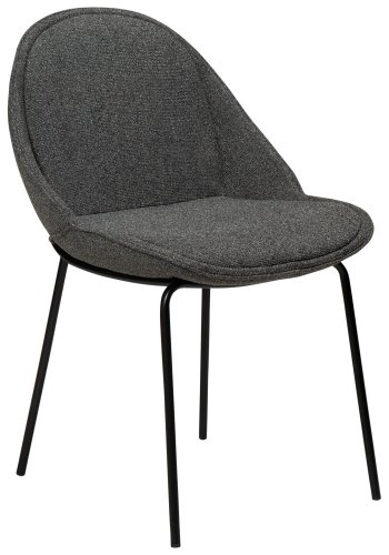 DAN-FORM Arch spisebordsstol - gr bouclé stof og sort stl