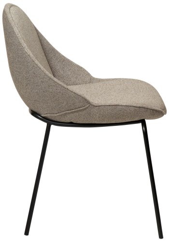 DAN-FORM Arch spisebordsstol - brun bouclé stof og sort stl