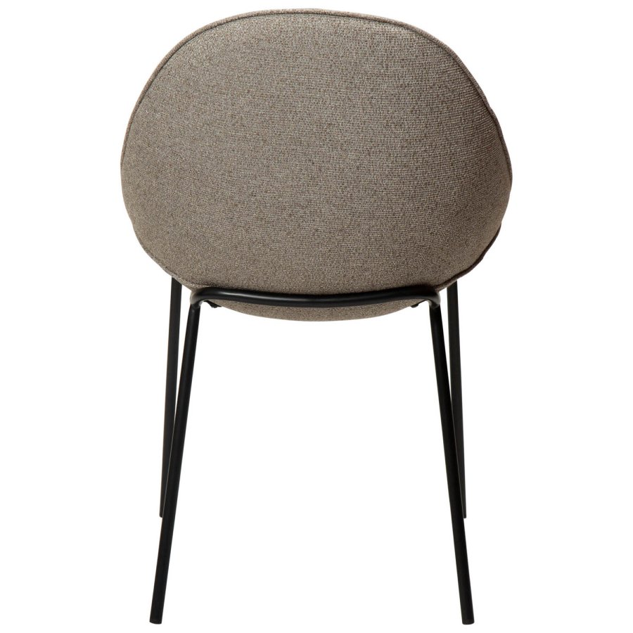 DAN-FORM Arch spisebordsstol - brun bouclé stof og sort stl