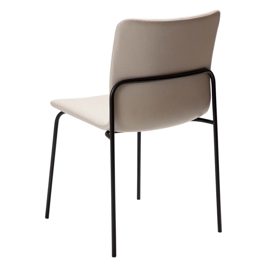 DAN-FORM Woof spisebordsstol - kashmir kunstlder og sort stl