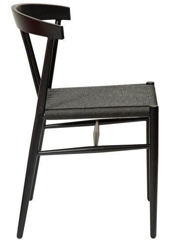 DAN-FORM Sava spisebordsstol - sort papirsnor og sort stl