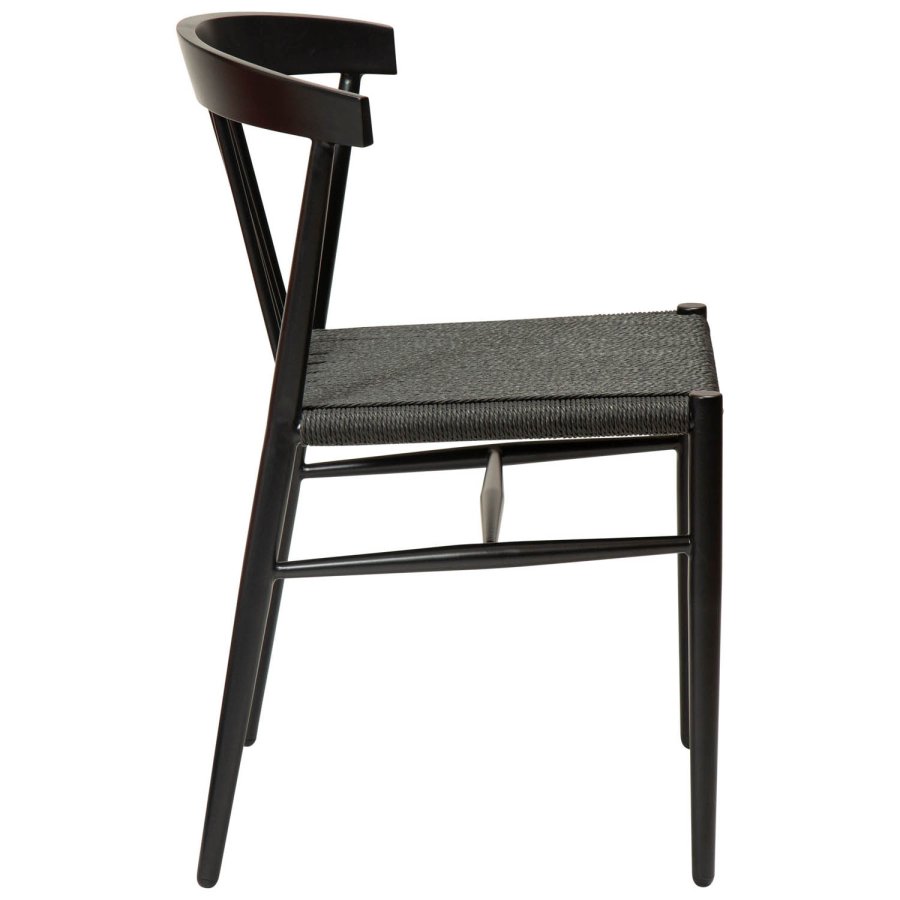 DAN-FORM Sava spisebordsstol - sort papirsnor og sort stl