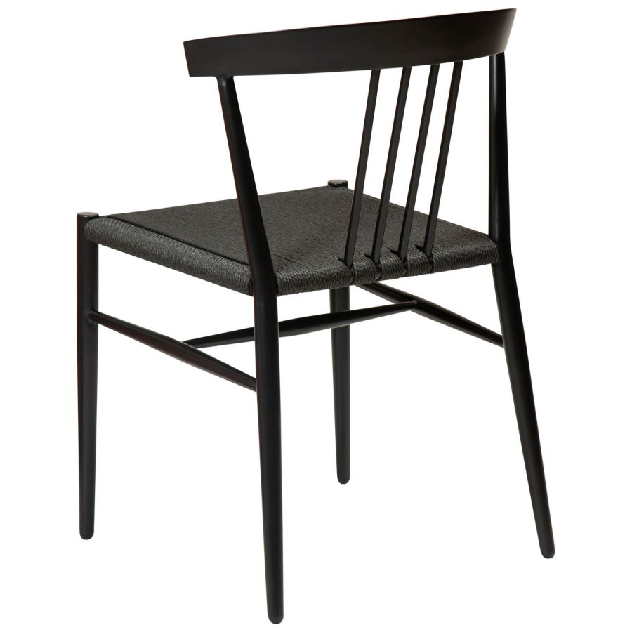 DAN-FORM Sava spisebordsstol - sort papirsnor og sort stl