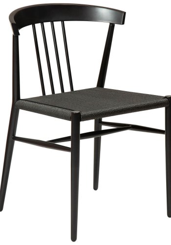 DAN-FORM Sava spisebordsstol - sort papirsnor og sort stl