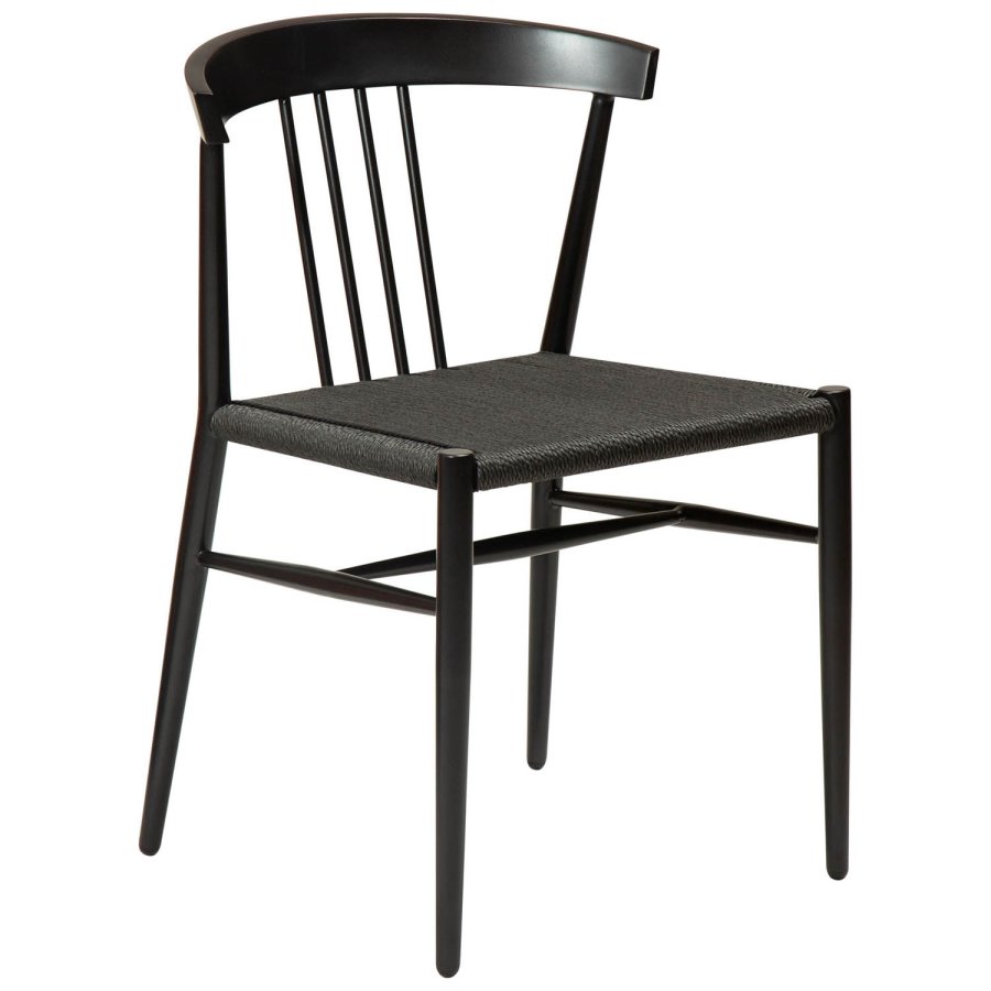 DAN-FORM Sava spisebordsstol - sort papirsnor og sort stl