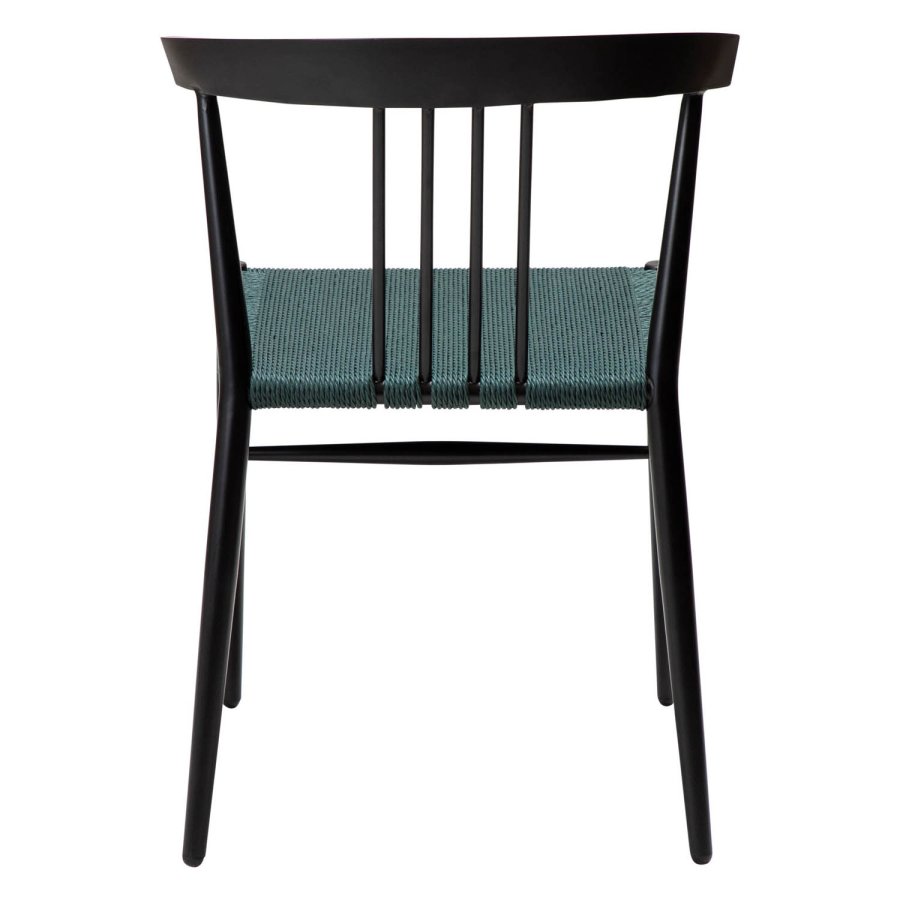 DAN-FORM Sava spisebordsstol - grn gavl papirsnor og sort stl