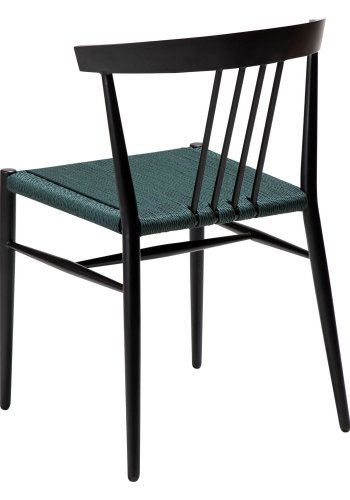 DAN-FORM Sava spisebordsstol - grn gavl papirsnor og sort stl