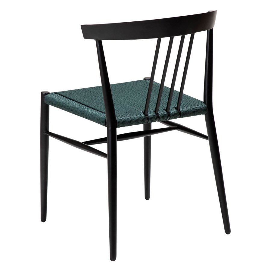 DAN-FORM Sava spisebordsstol - grn gavl papirsnor og sort stl