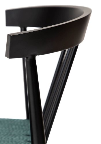 DAN-FORM Sava spisebordsstol - grn gavl papirsnor og sort stl