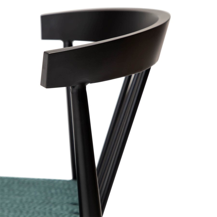 DAN-FORM Sava spisebordsstol - grn gavl papirsnor og sort stl