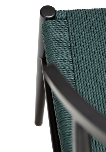 DAN-FORM Sava spisebordsstol - grn gavl papirsnor og sort stl