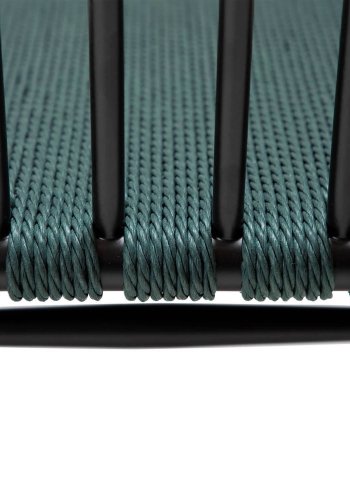 DAN-FORM Sava spisebordsstol - grn gavl papirsnor og sort stl