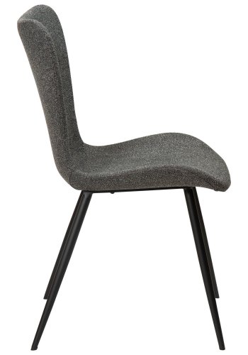 DAN-FORM Medusa spisebordsstol - gr bouclé stof og sort stl
