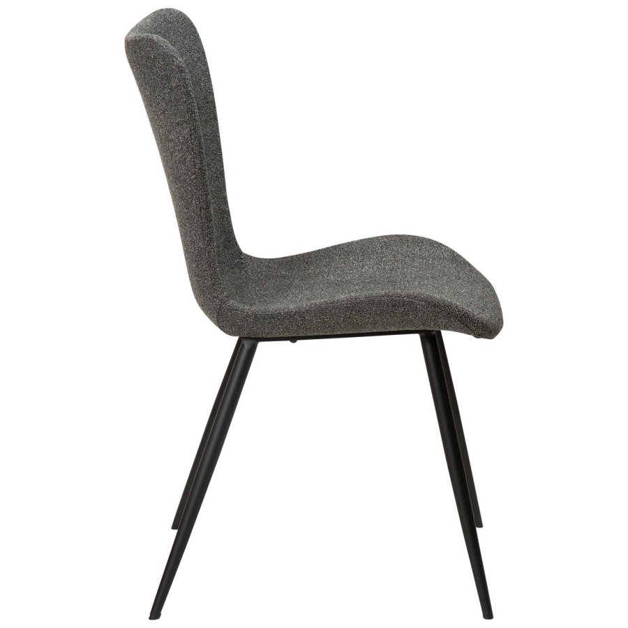 DAN-FORM Medusa spisebordsstol - gr bouclé stof og sort stl