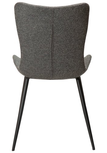 DAN-FORM Medusa spisebordsstol - gr bouclé stof og sort stl