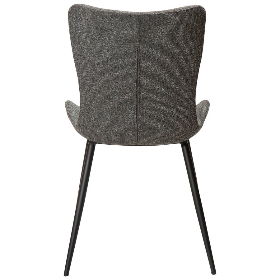DAN-FORM Medusa spisebordsstol - gr bouclé stof og sort stl