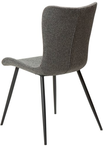 DAN-FORM Medusa spisebordsstol - gr bouclé stof og sort stl