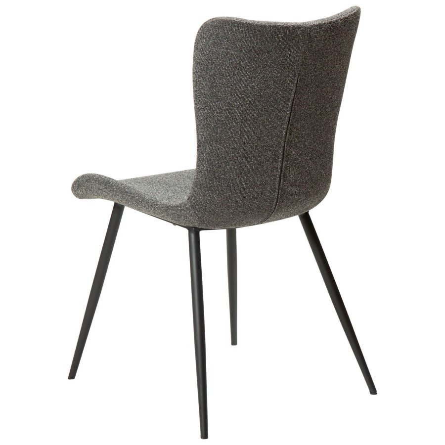 DAN-FORM Medusa spisebordsstol - gr bouclé stof og sort stl
