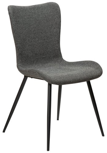 DAN-FORM Medusa spisebordsstol - gr bouclé stof og sort stl