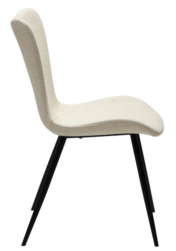 DAN-FORM Medusa spisebordsstol - beige bouclé stof og sort stl